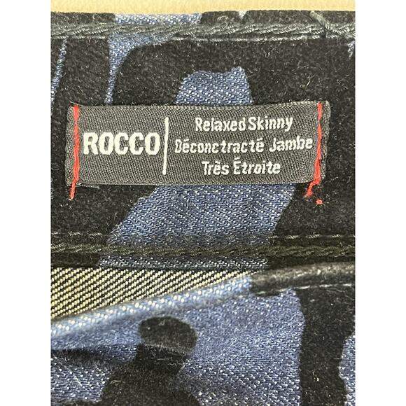 True Religion Jeans Mens 28 Blue Camo Relaxed Skinny Mid Rise Stretch Denim - Picture 5 of 15